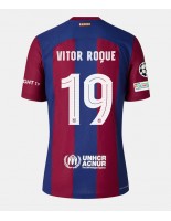 Barcelona Vitor Roque #19 Domácí Dres pro Dámské 2023-24 Krátký Rukáv